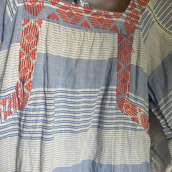 SOLD 🛒 Boho Striped Cotton Blouse - Picture 3 of 6